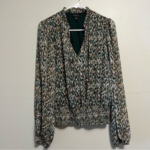 Elegant Multicolor Print Blouse